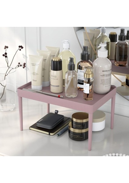Çok Amaçlı Tek Katlı Ev ve Ofis Düzenleyici Raf, Makyaj ve Kozmetik Organizer