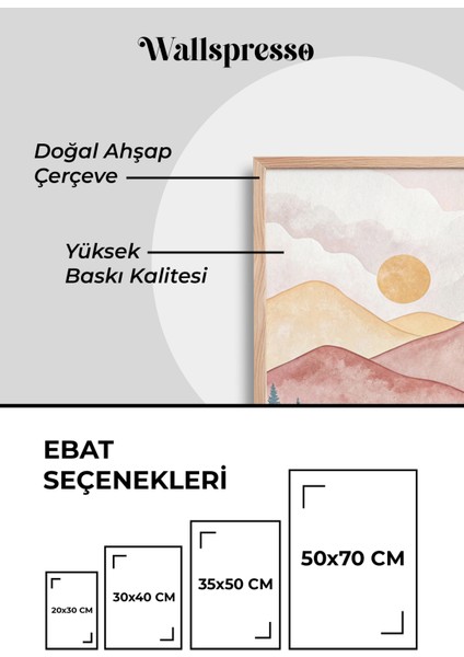 Soyut Minimalist Bohem Renkli Ahşap Çerçeveli Tablo - 3'lü Tablo Seti - Duvar Tablosu - Üçlü Tablo modelleri