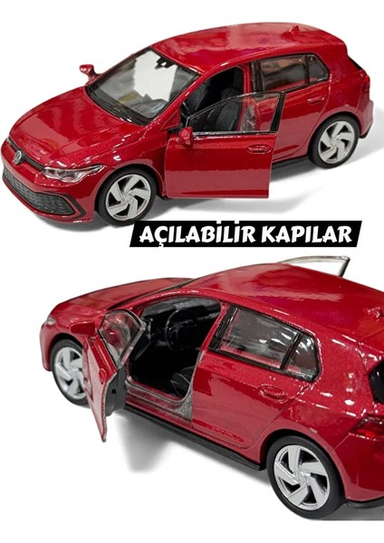 1:18 Ölçek Koleksiyonluk Metal Oyuncak Araba 12 cm - Golf 8 Spor Model Açılabilir Kapılı