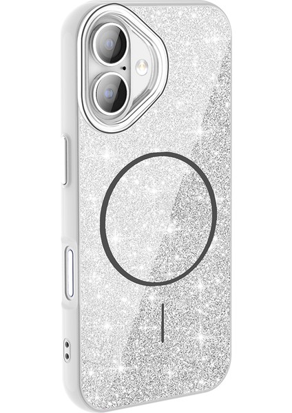 Apple iPhone 17 Kılıf M-Safe Şarj Özellikli Parlayan Simli Okso Kapak fiyatları