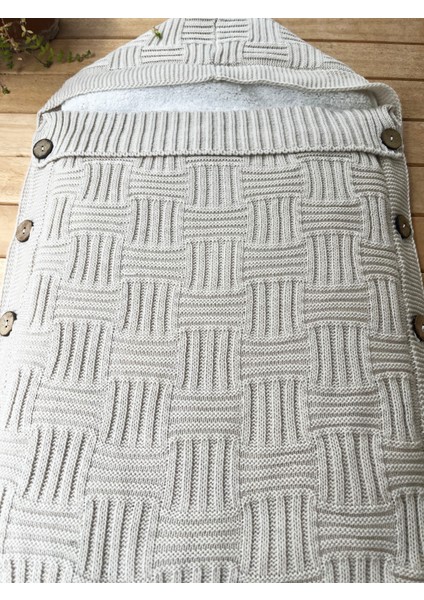 Dışı Triko Içi Wellsoft Yumuşacık Sepet Örgü Desenli Kundak-Bej modelleri