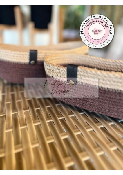 2li Oval Ekmek Sepeti / Organizer / Hasır Jüt Tress Sepet Hediyelik Supla Amerikan Servis Tamamlayıc