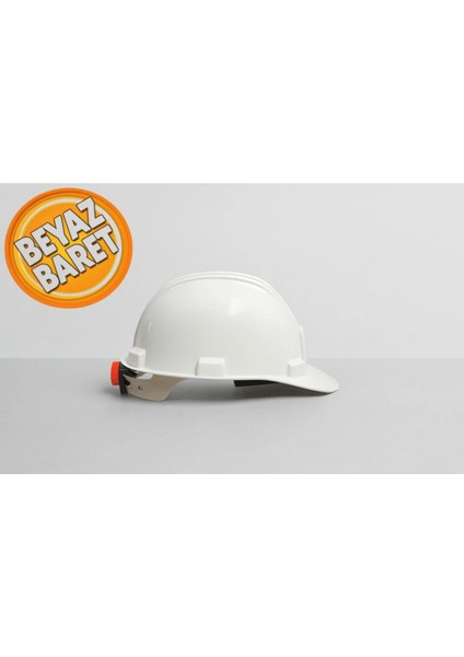 Arkadan Ayarlı Iş Güvenik Baş Koruyucu Baret Beyaz