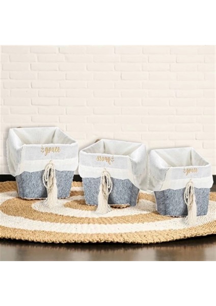 Buğz Çok Amaçlı Saklama Organizer Kutu Kare Keçe Sepet (Mini) - 03433