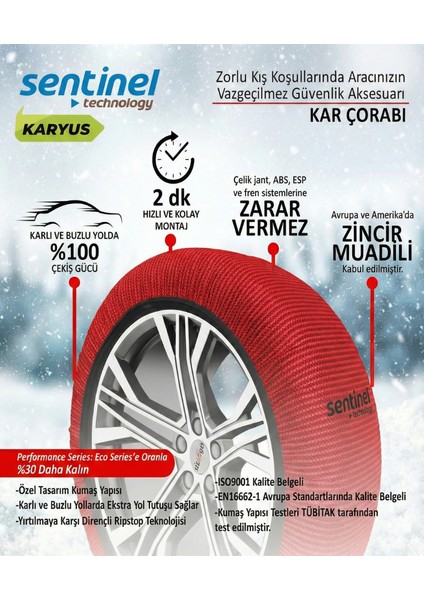 Karyus Pratik Kar Çorabı - x Large- Jant Çizmez Kolay Montaj - fiyatları