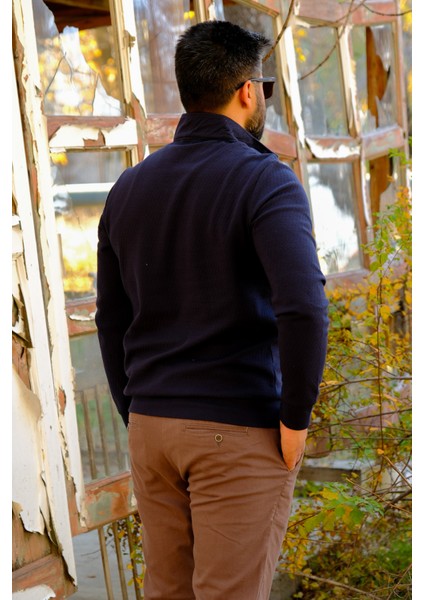Erkek Yarım Fermuarlı Sweatshirt Lacivert fiyatları