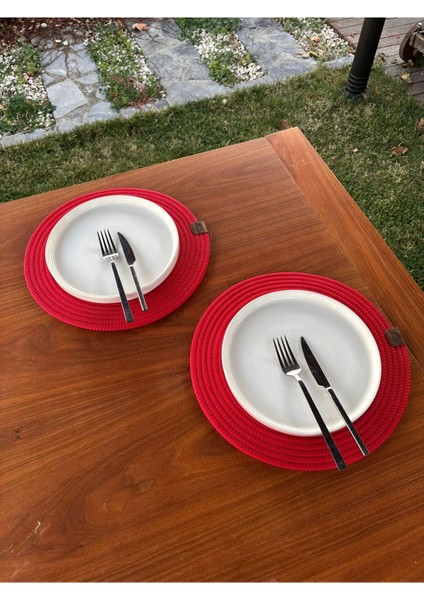 2'li Kırmızı Yılbaşı Temalı Hasır Görünümlü Yuvarlak Supla – Leke Tutmaz, El Yapımı – 33X33 cm fiyatları