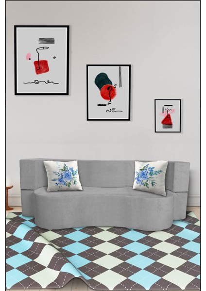 Orion Yataklı Koltuk Takımı 2+1 Modern Pratik Sünger Koltuk Takımı Yıkanabilir Kılıflı(gri) fiyatları