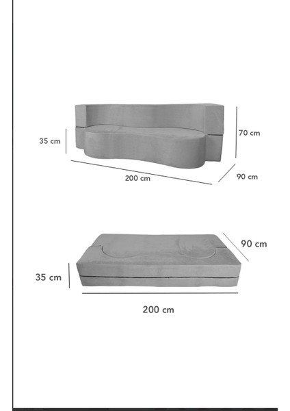 Orion Yataklı Koltuk Takımı 2+1 Modern Pratik Sünger Koltuk Takımı Yıkanabilir Kılıflı(gri)