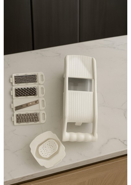 Pratik Şarjörlü 5 Aparatlı Rende | Çok Fonksiyonlu Rende |pratik Doğrayıcı | Bpa Içermez fiyatları