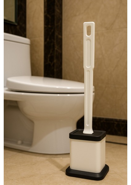 Beyaz ve Siyah Renk Silikon Tuvalet Fırçası Set Bükülebilir Pratik Silikon Wc Klozet Fırçası modelleri