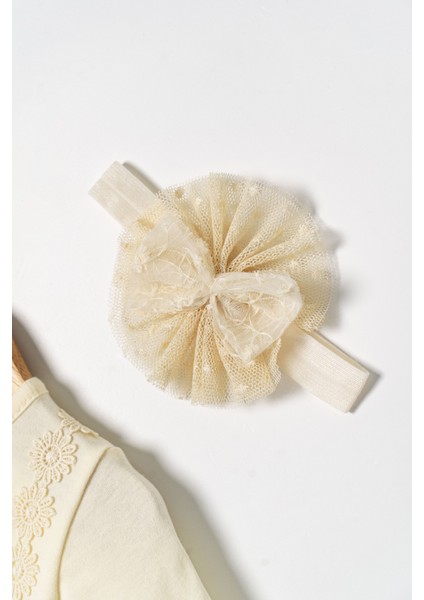 Kız Bebek Mevlütlük Elbise Dantelli Bandanalı ELB1071 modelleri