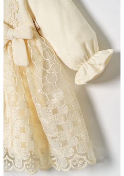 Kız Bebek Mevlütlük Elbise Dantelli Bandanalı ELB1071 fırsatları