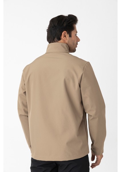 Bej Erkek Su Geçirmez Softshell Outdoor Mont / Ceket - 5039-02 fırsatları