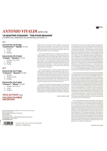Nıgel Kennedy - Vıvaldı Four Seasons (180G) - 1 Plak fiyatları