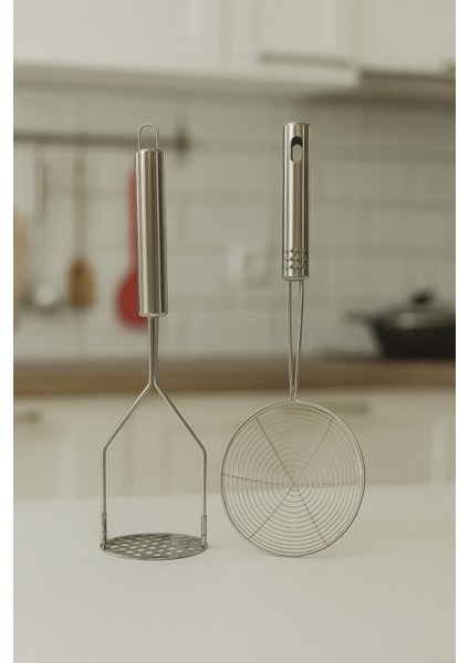 2' Li Mutfak Seti Kevgir Patates Ezici