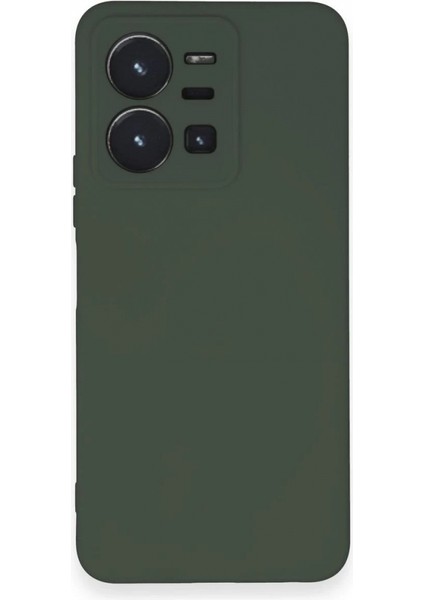 Vivo Y35 Kılıf Nano Içi Kadife Silikon - Koyu Yeşil