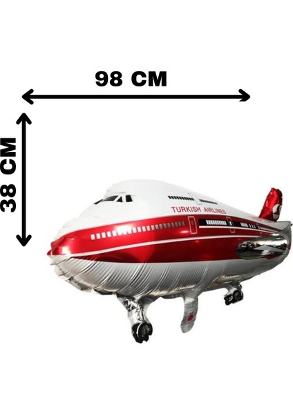 Folyo Uçak Balon Kırmızı Beyaz Helyum Uyumlu 98×38 cm Dogum Günü Parti Balonu fiyatları