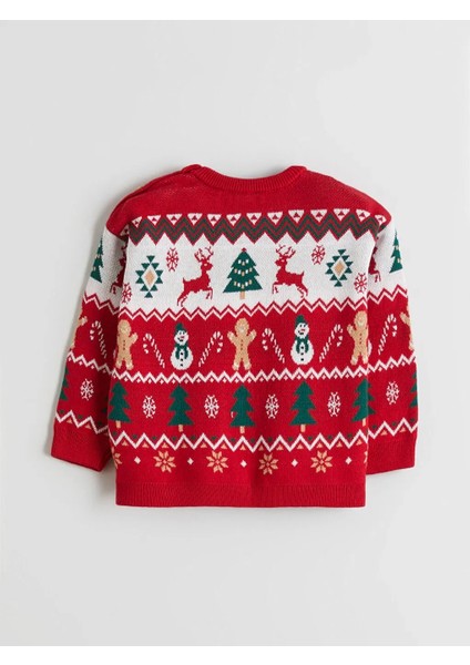 Baby Kırmızı Bisiklet Yaka Uzun Kollu Yılbaşı Temalı %100 Pamuk 2'li Erkek Bebek Takım modelleri