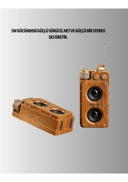 Buğz Retro Radyo Tasarım Bluetooth Hoparlör 1800MAH Uzun Çalma Süresi modelleri