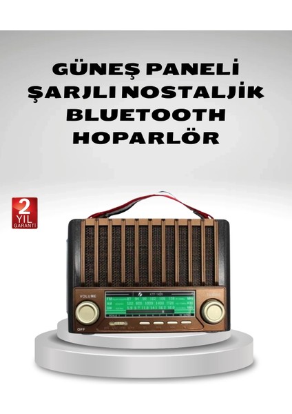Buğz Taşınabilir Hoparlör Güneş Panelli Bluetooth USB Sd Fm Am Sw Radyo