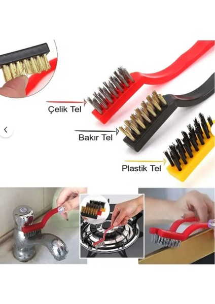 Pratik Temizlik Fırçası Seti Çok Amaçlı 3'lü Mangal Ocak Lavabo Mutfak Multi Ince Temizlik Fırçası fiyatları