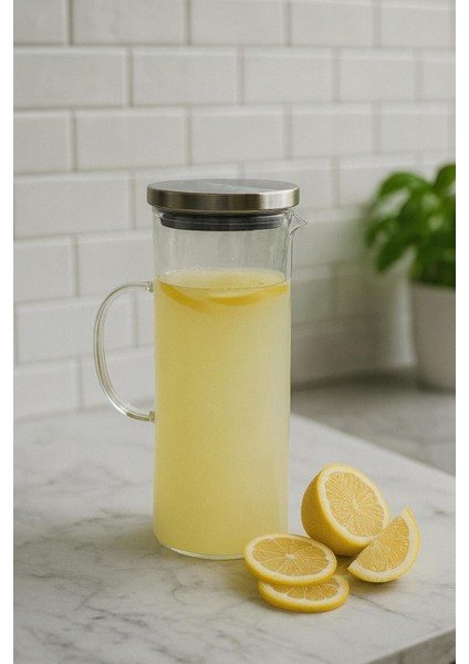 900 ml Isıya Dayanıklı Paslanmaz Çelik Kapaklı Borosilikat Cam Sürahi Mutfak Sürahisi fiyatları