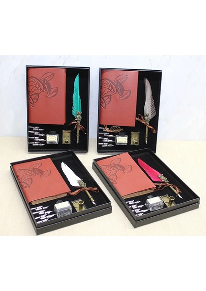 Buğz Deri Defterli Divit Hokka Seti Model 1