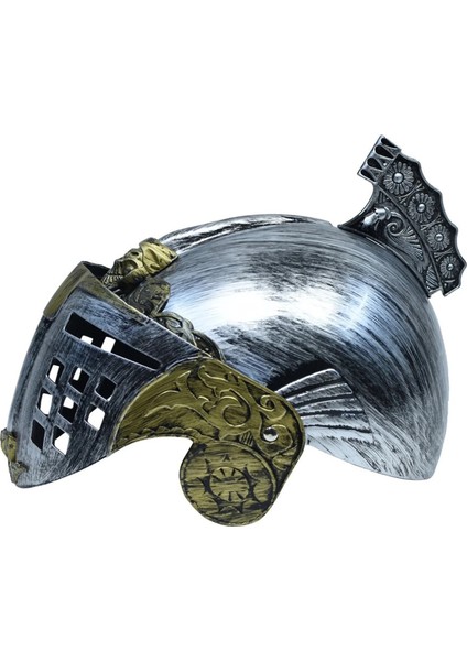 Buğz Gümüş Üzeri Altın Renk Oynar Başlıklı Romalı Bizans Kaskı Miğferi 25X20 cm modelleri