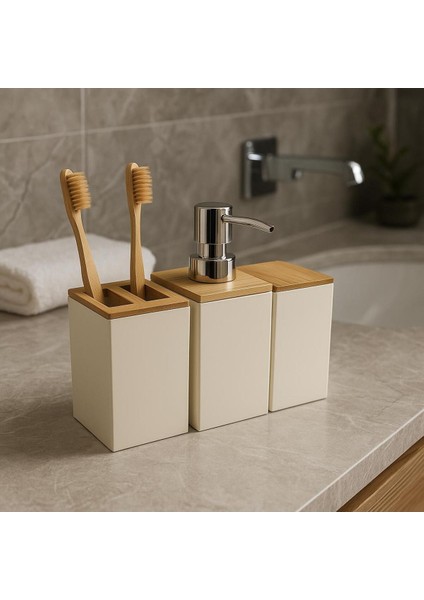 3’lü Bambu Banyo Seti – Sabunluk, Diş Fırçalık ve Sıvı Sabunluk fiyatları