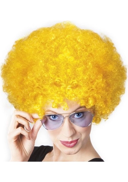 Buğz Sarı Renk Kıvırcık Afro Bonus Peruk fiyatları