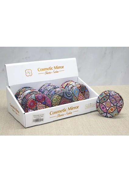 Buğz Taşlı Yuvarlak El Aynası Kalın ALK3751