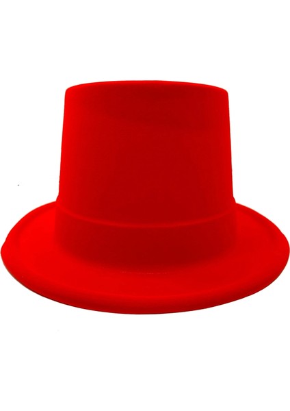 Buğz Kırmızı Renk Plastik Nubuk Kadife Flok Kaplama Fötr Şapka 11 cm fiyatları