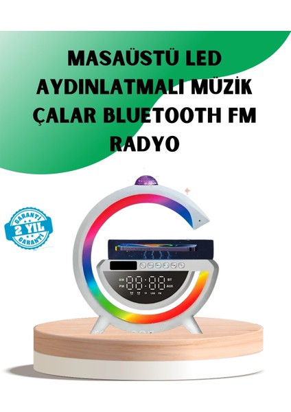 Buğz Aux Tf Kart Fm Destekli Dijital Saatli Kablosuz Şarjlı Hoparlör