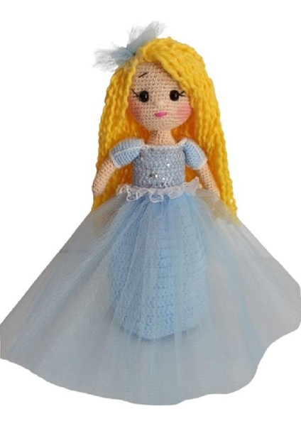 Mavi Prenses Rosa Bebek Amigurumi Organik Oyuncak