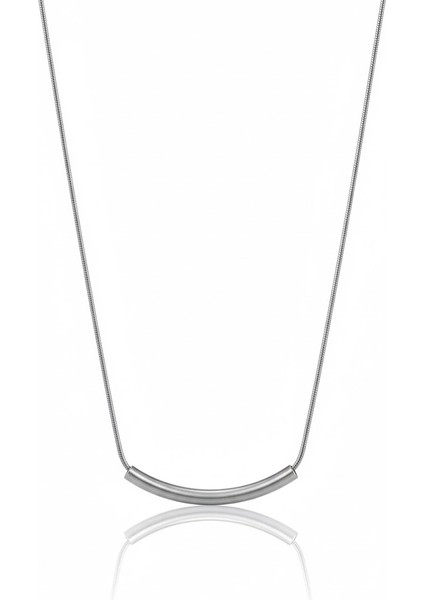 Çelik Kolye Gümüş Rengi Yılan Zincir Takı