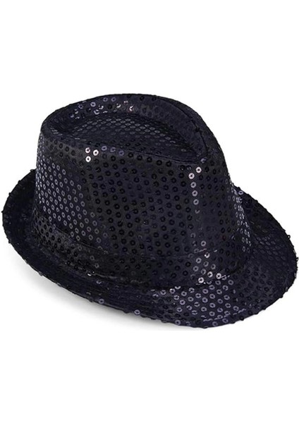 Buğz Çocuk Boy Siyah Payetli Şapka Gösteri Şapkası Michael Jackson Şapkası 54 No