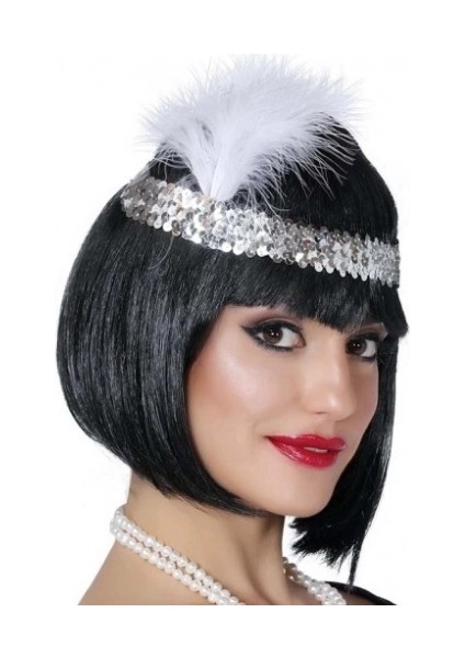 Buğz 7039LER 8039LER ve 9039LAR Temalı Gümüş Renk Çarliston Saç Bandı