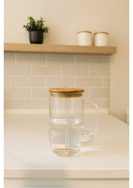 Bambu Kapaklı Cam Pipetli Boroslikat Cam Mug-Cam Matara-Cam Termos fiyatları