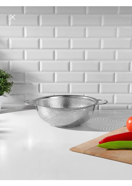 Makarna Süzgeçi 26 cm Metal Kulplu Kevgir Paslanmaz Çelik
