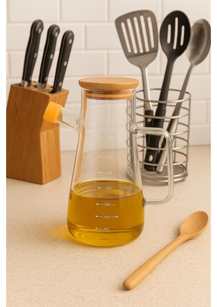 Bambu Kapaklı Vakumlu Borosilikat Cam Yağlık Sirkelik fiyatları