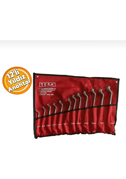 Profesyonel Bezli 12'li Yıldız Anahtar Takımı 12 Parça