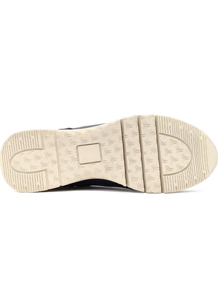 Kadın Lacivert Bağcıklı Kalın Tabanlı Deri Sneaker 25AFD371014 fırsatları