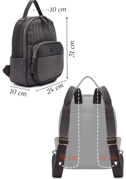 Kadın Gri Baskılı Sırt Çantası 25ABD285126 fiyatları