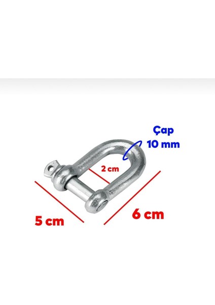 10 mm Zincir Kilidi U Tipi Karabina Yük Kaldırma (2 Adet) fiyatları