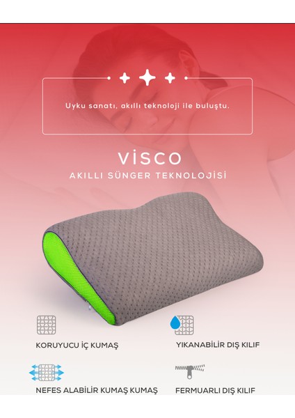 Boyun Fıtığı Yastığı,visco Ortopedık Boyun Destek Yastığı,boyun Düzleşmesi Omurga Dostu Yastık Yedek Kılıf Hediyeli