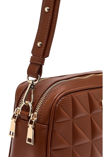 Kadın Kahverengi Uzun Askılı Baskılı Çapraz Çanta 25ABD284926