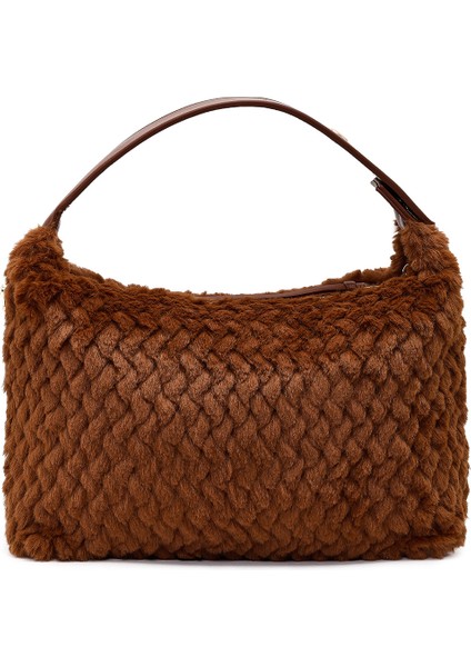 Kadın Kahverengi Uzun Askılı Charmlı Peluş Omuz Çantası 25WBD2865PH modelleri