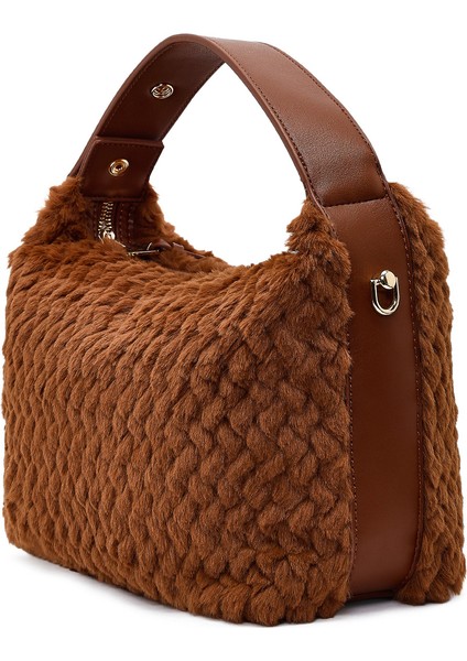 Kadın Kahverengi Uzun Askılı Charmlı Peluş Omuz Çantası 25WBD2865PH indirimleri