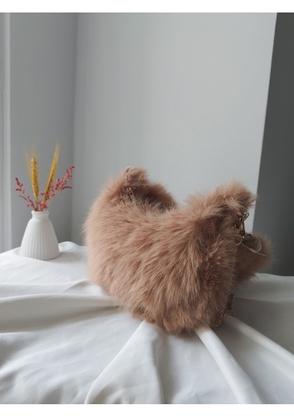 Vintage Peluş Kürk Model Sonbahar, Kış Tote Bag Kadın El, Omuz, Çapraz Çanta modelleri